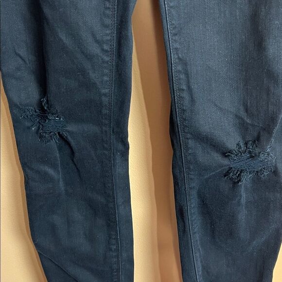 Hudson Women’s Size 27 Black Wash Distressed Raw Hem Skinny Leg Jeans NWOT - Picture 2 of 6